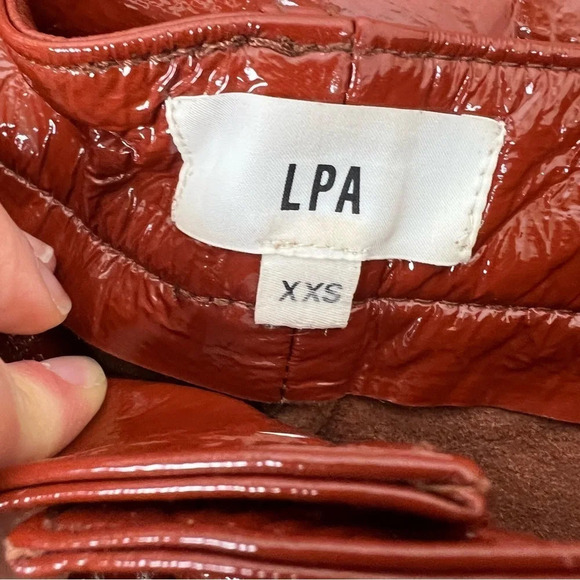 LPA Revolve 100% Leather Patent High Rise Pants Size XXS B4 - Picture 8 of 9